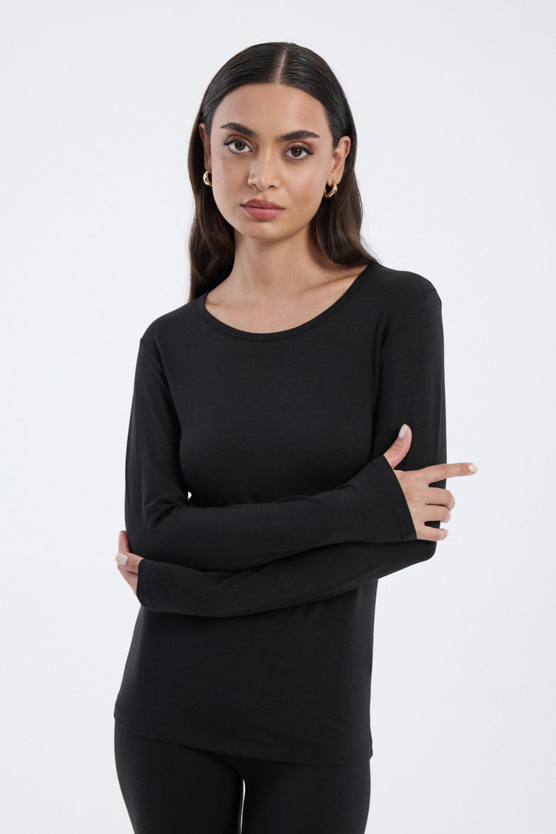 Women long sleeve fitted innerwear top