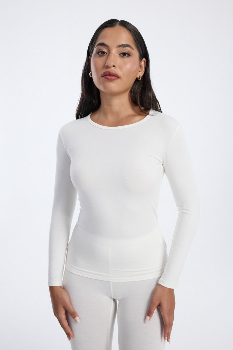 Women long sleeve fitted innerwear top