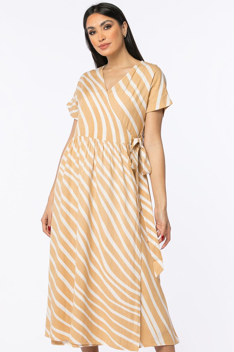 فستان لف مخطط