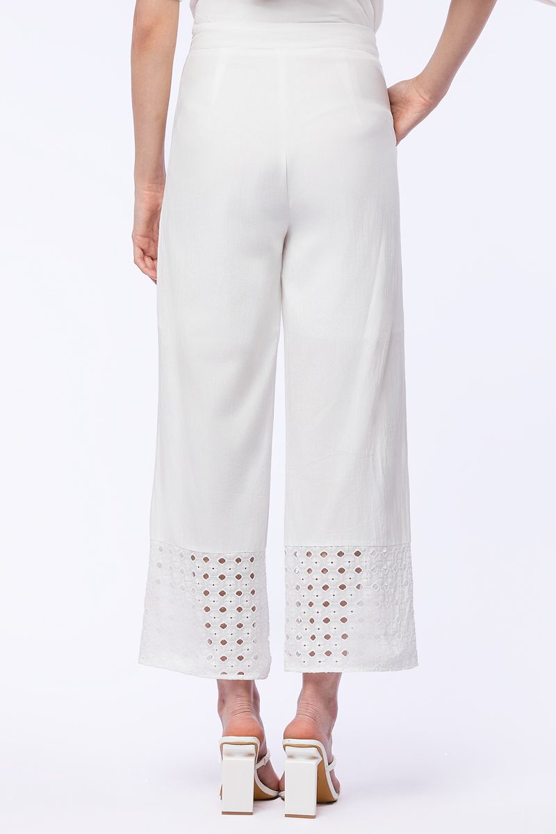 perforated flowy pants