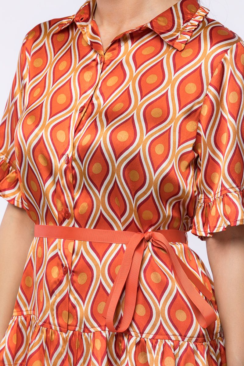 قميص ساتان مطبع