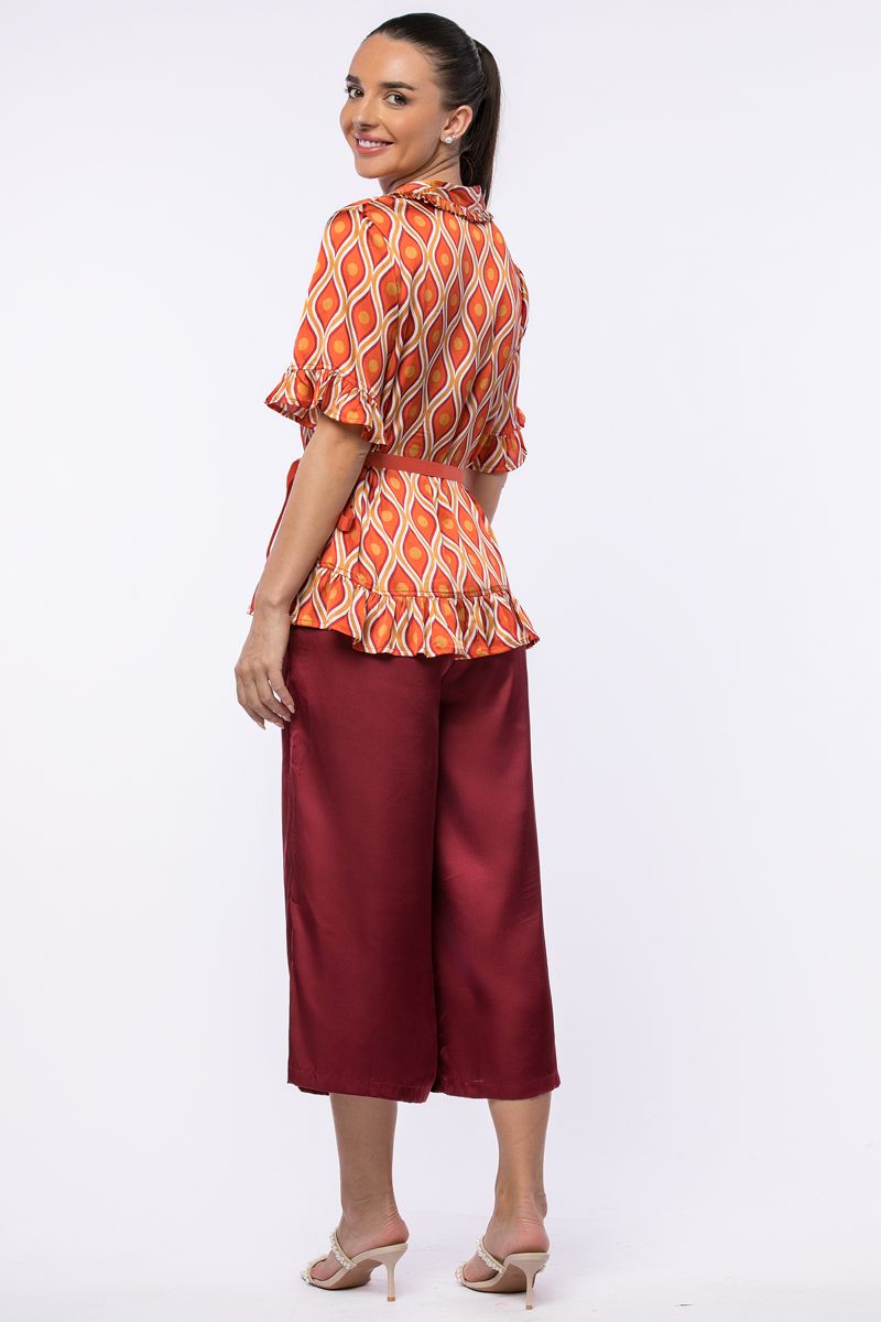 قميص ساتان مطبع