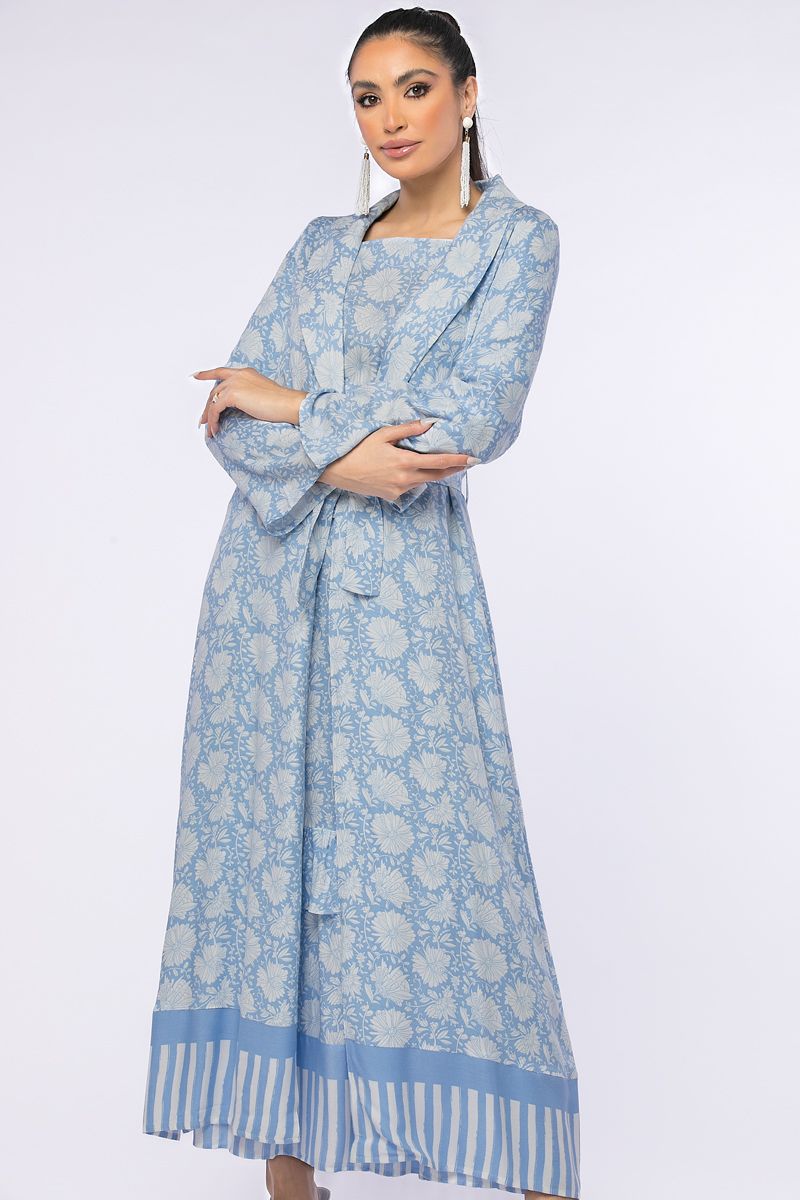 outwear printed abaya