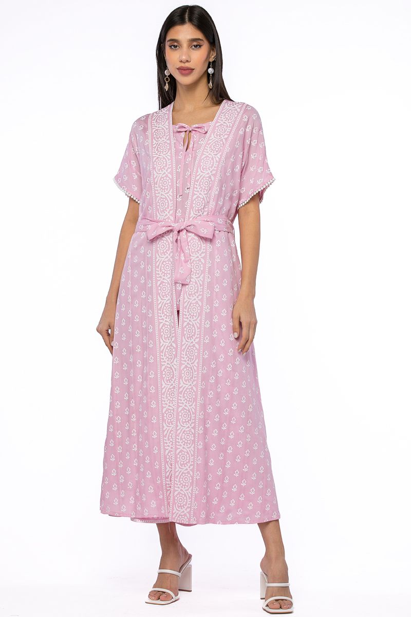 outwear printed abaya