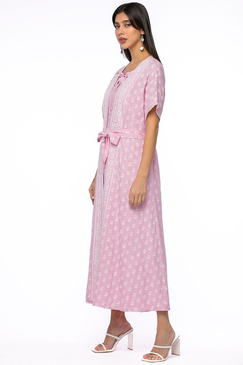 outwear printed abaya