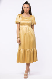 bejewelled satin dress