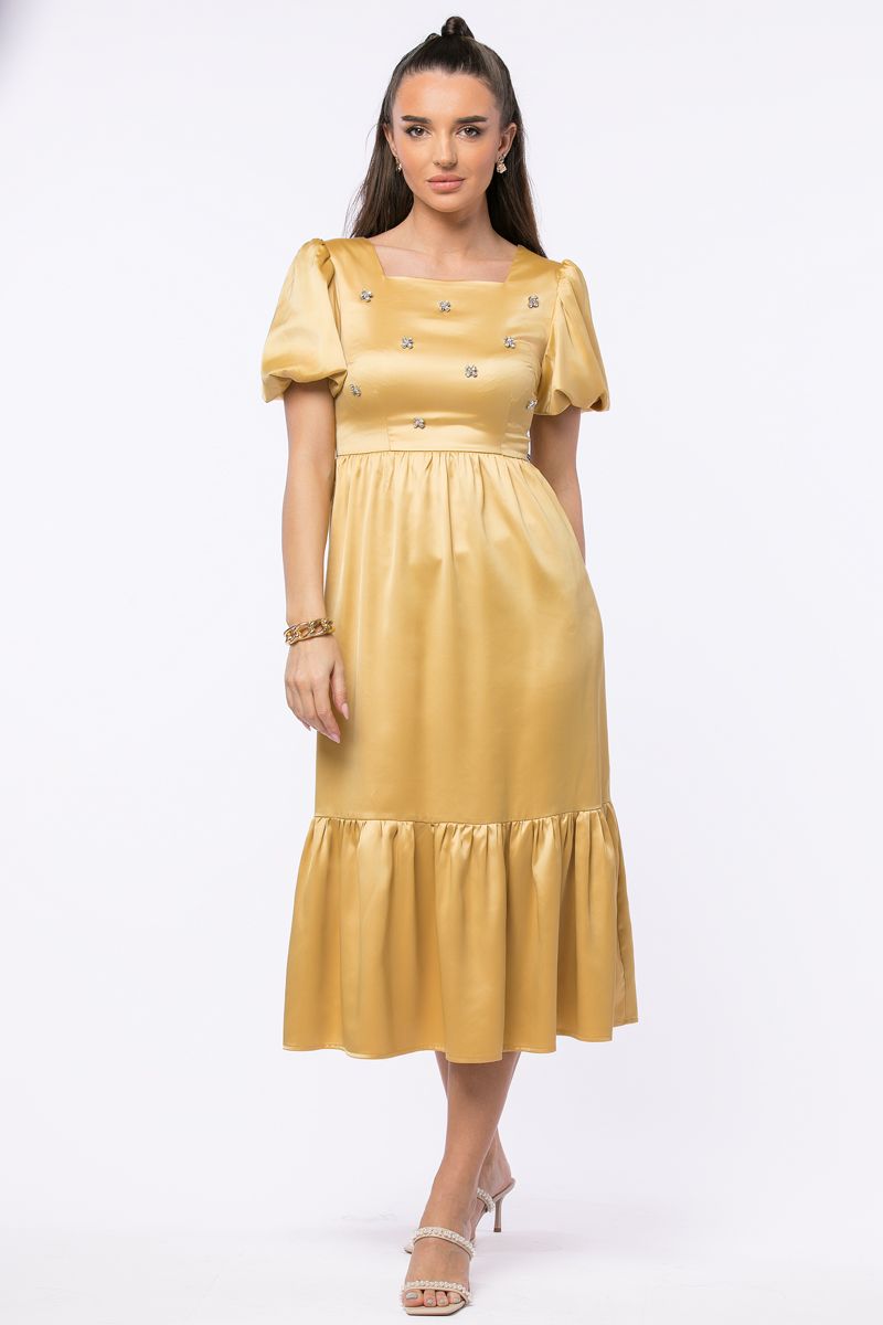 bejewelled satin dress