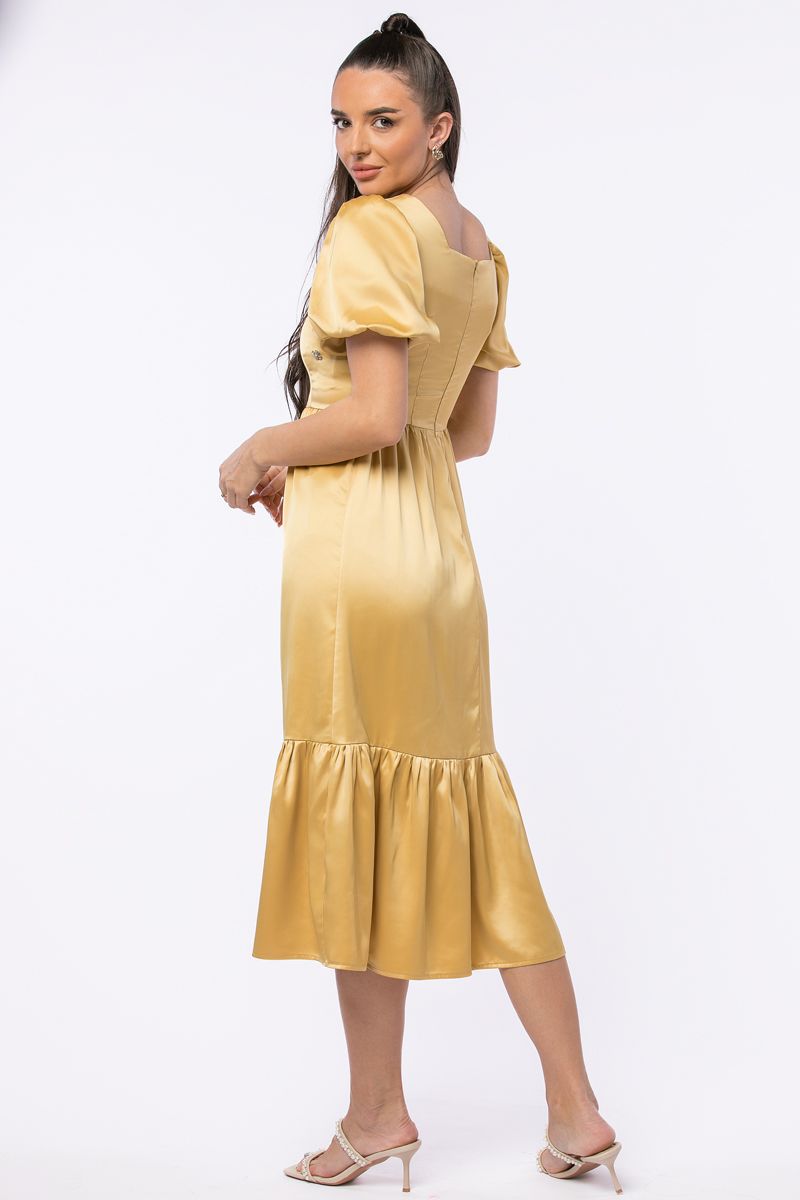 bejewelled satin dress