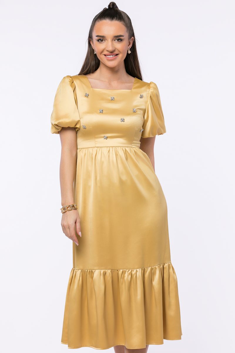 bejewelled satin dress