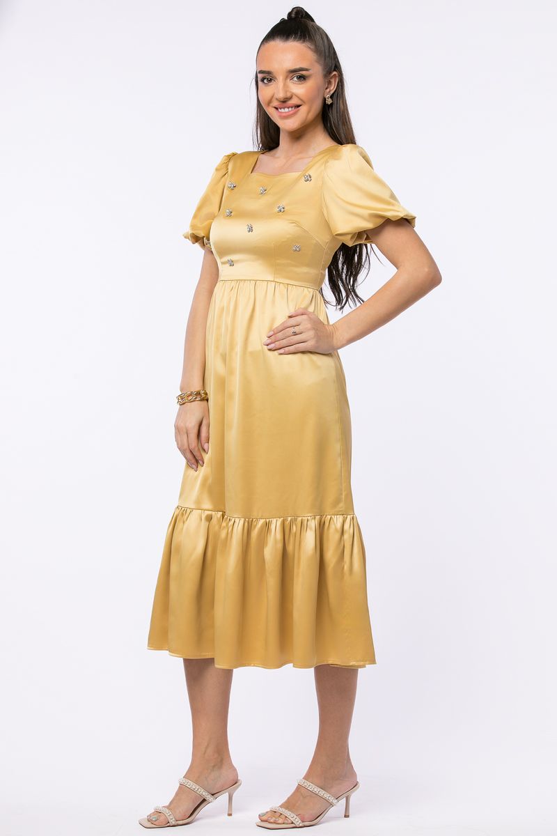 bejewelled satin dress