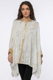 بلوزة غير متماثلة الطول