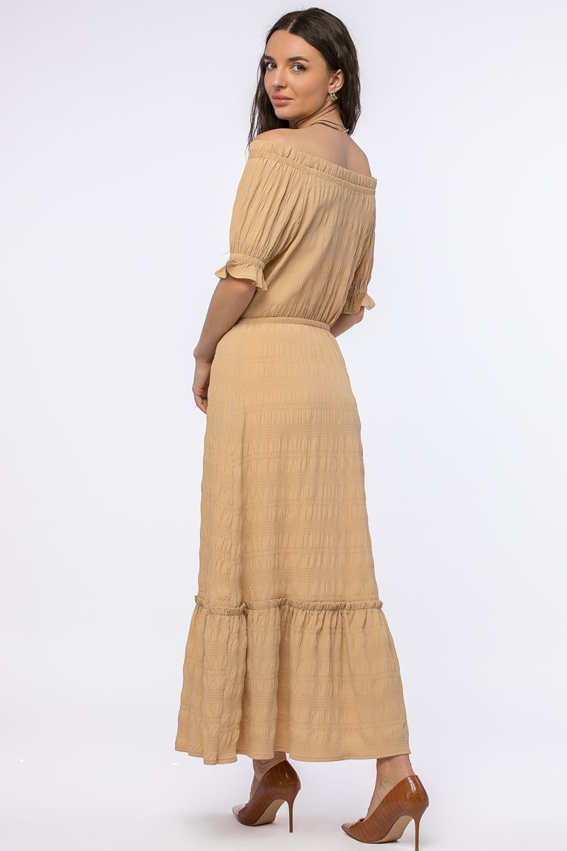 فستان ماكسي بخامة منقوشة