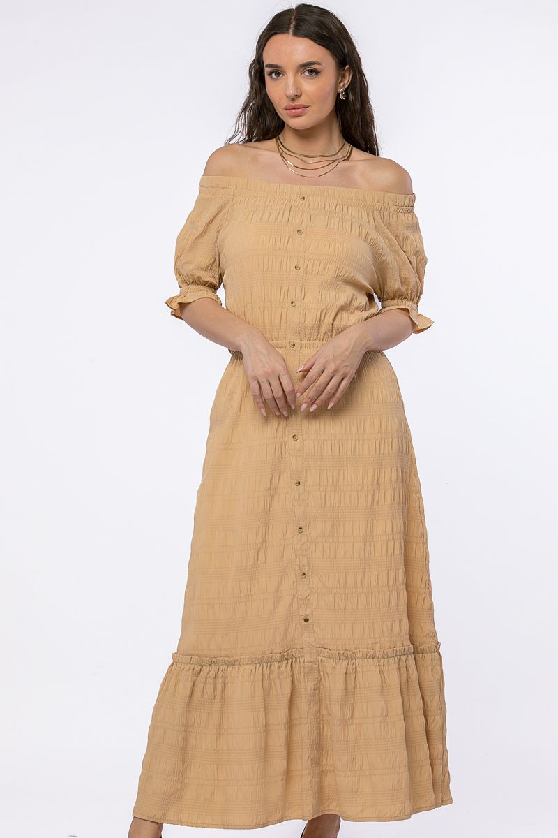 فستان ماكسي بخامة منقوشة