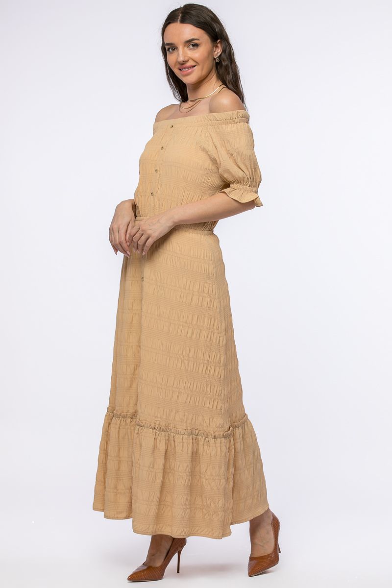 فستان ماكسي بخامة منقوشة