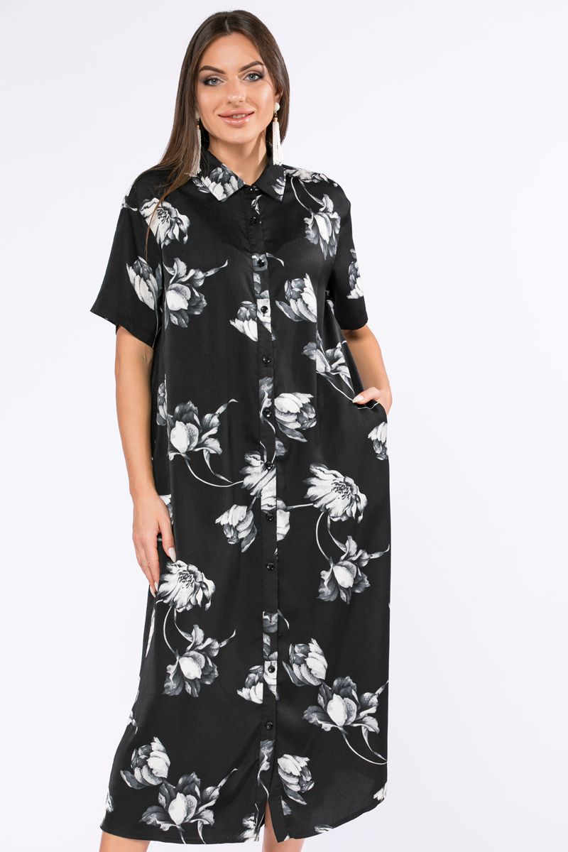 printed shirt dress