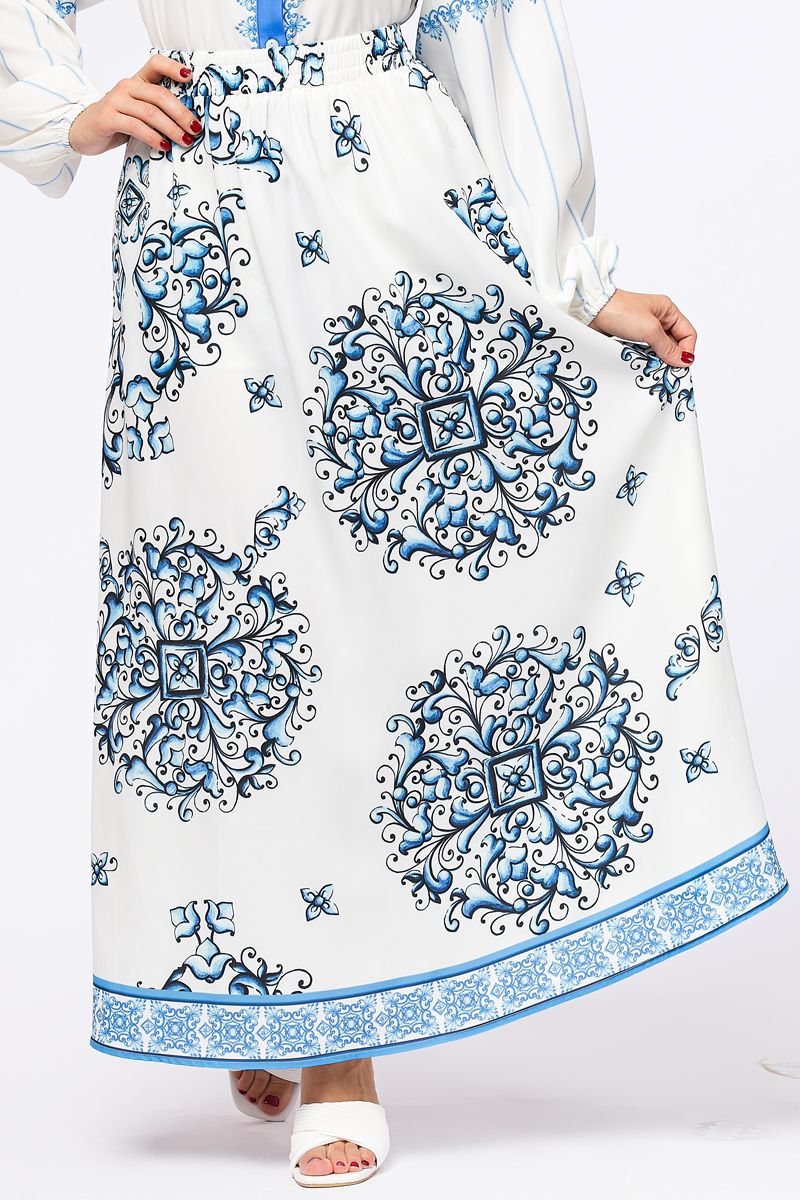 تنورة ماكسي مطبعة