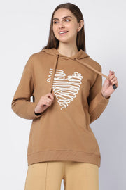 hoodie with trimmed and sequin print