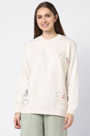 sweatshirt with floral prints and sequin