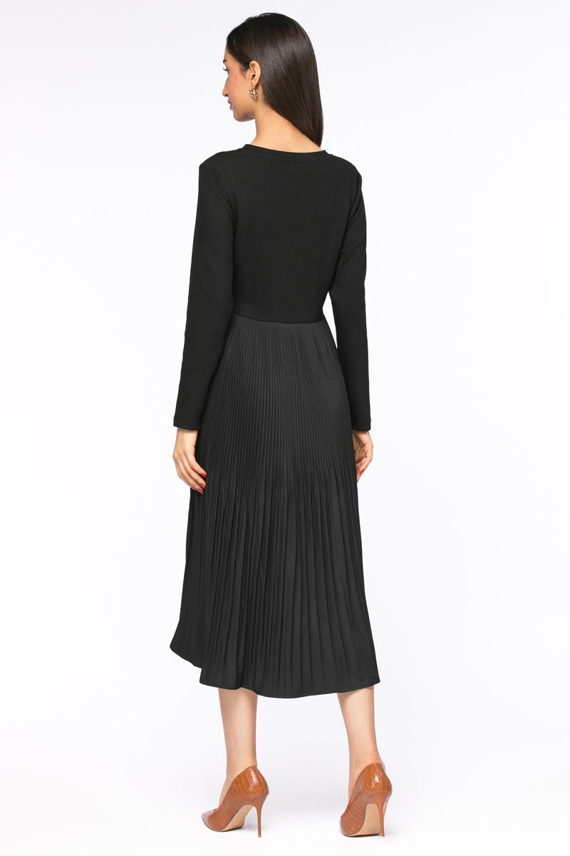 contrast pleated dress