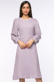 tuede dress with puffed sleeves