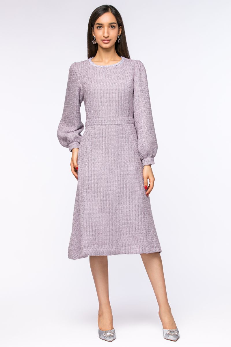 tuede dress with puffed sleeves