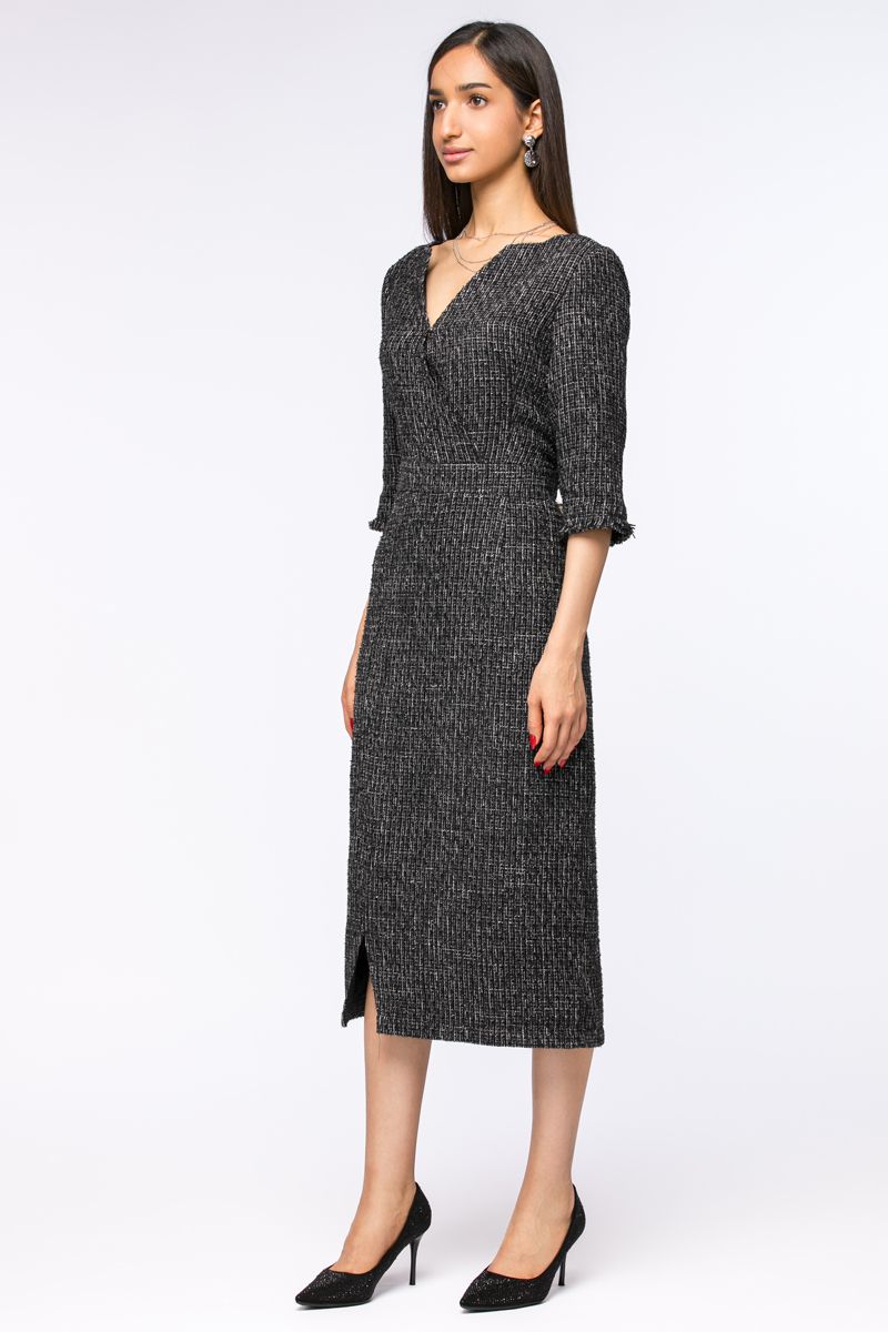 tuede dress with front slit