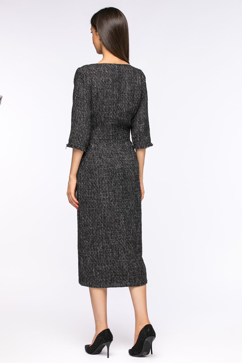 tuede dress with front slit