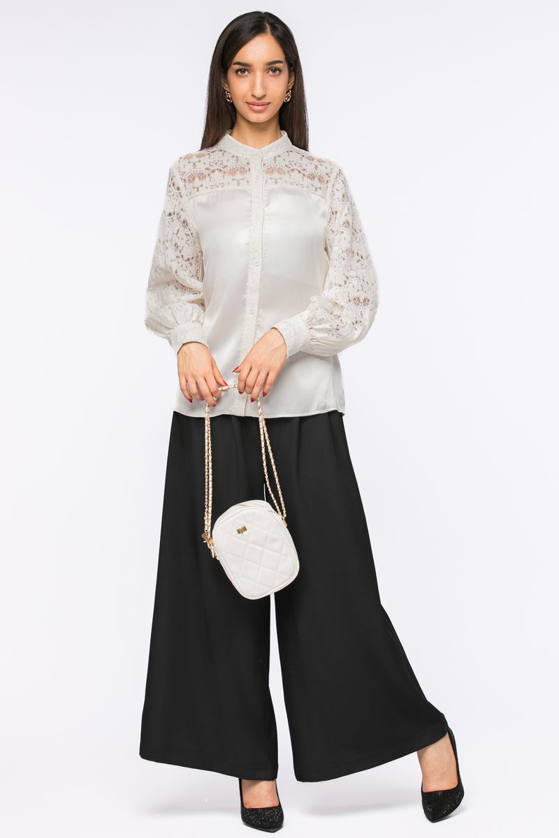 قميص ساتان بتفاصيل دانتيل