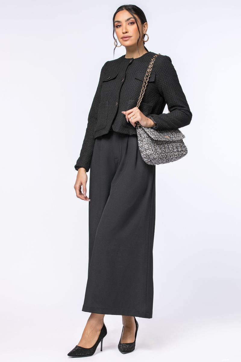 tuede jacket with buttons