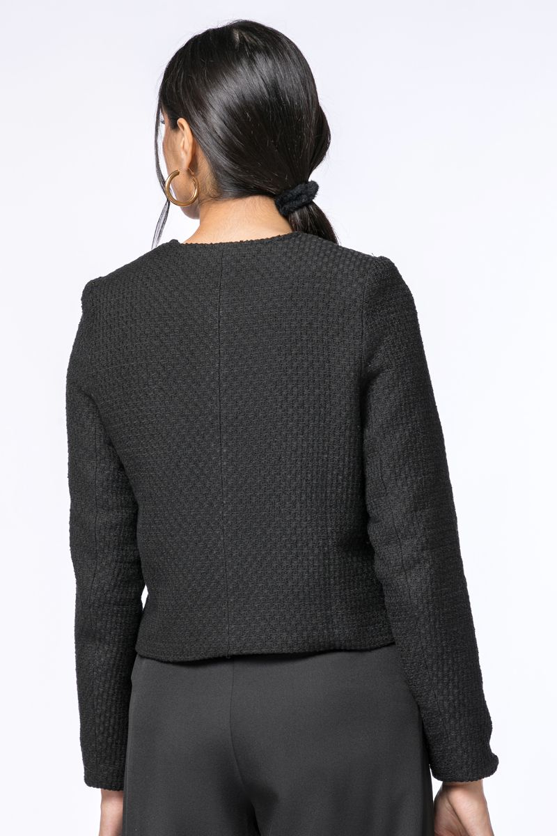 tuede jacket with buttons