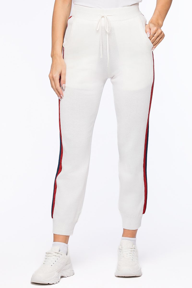 knitted pants with linings