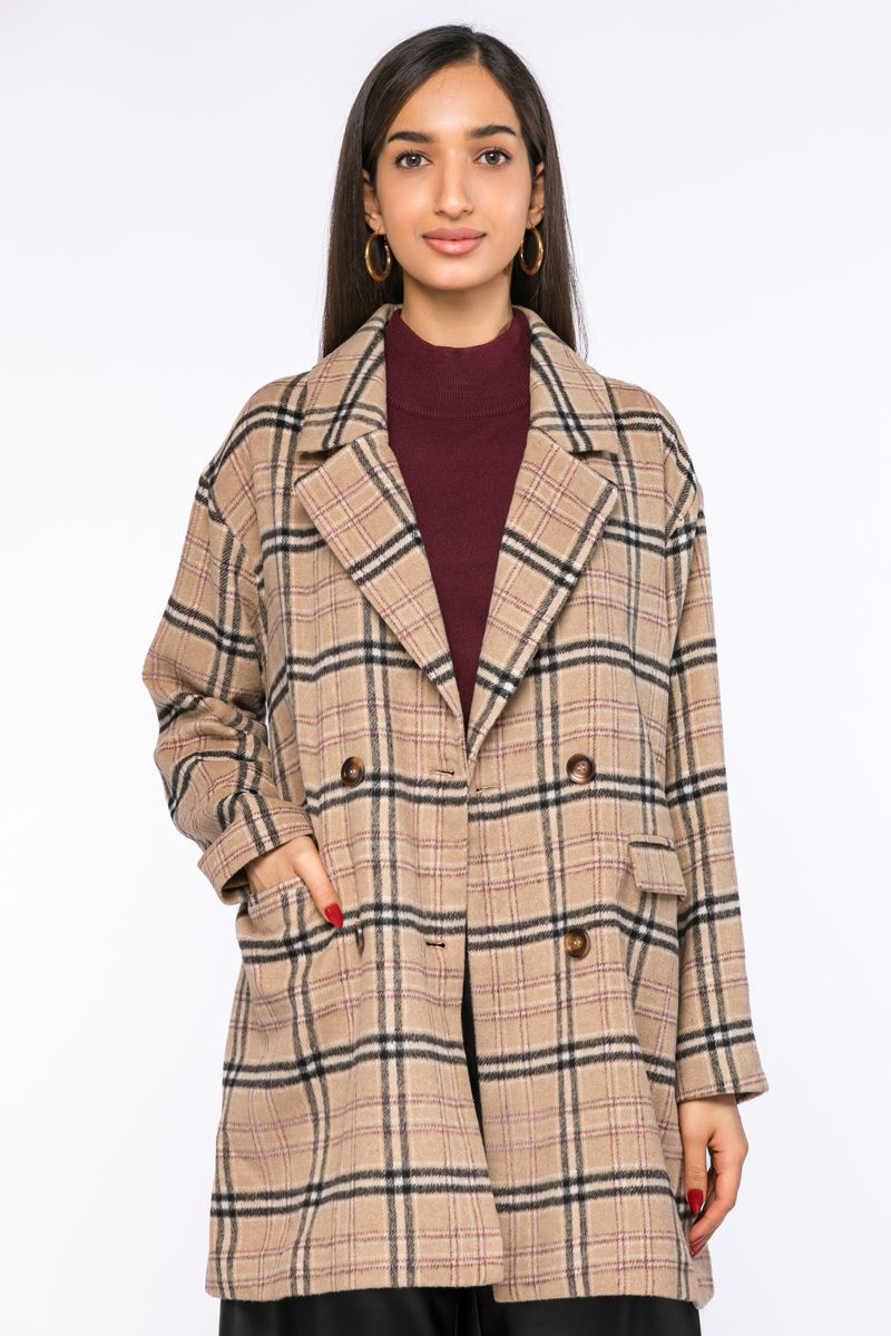 checkered winter coat