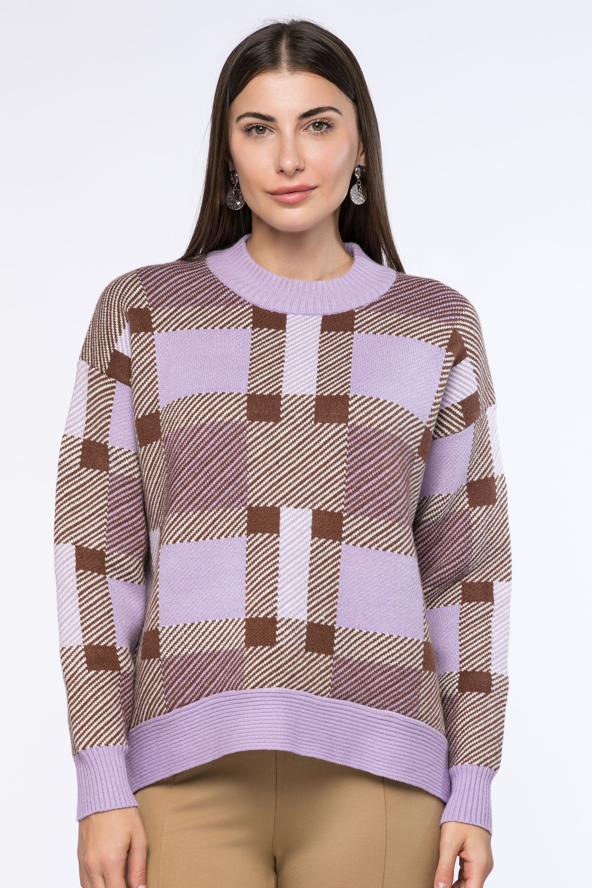 checkered knitted sweater