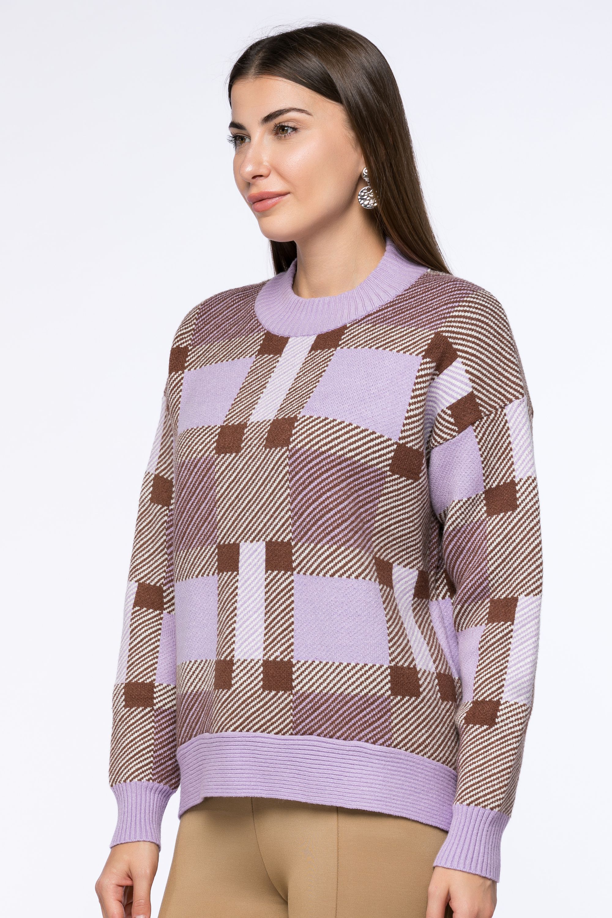 checkered knitted sweater
