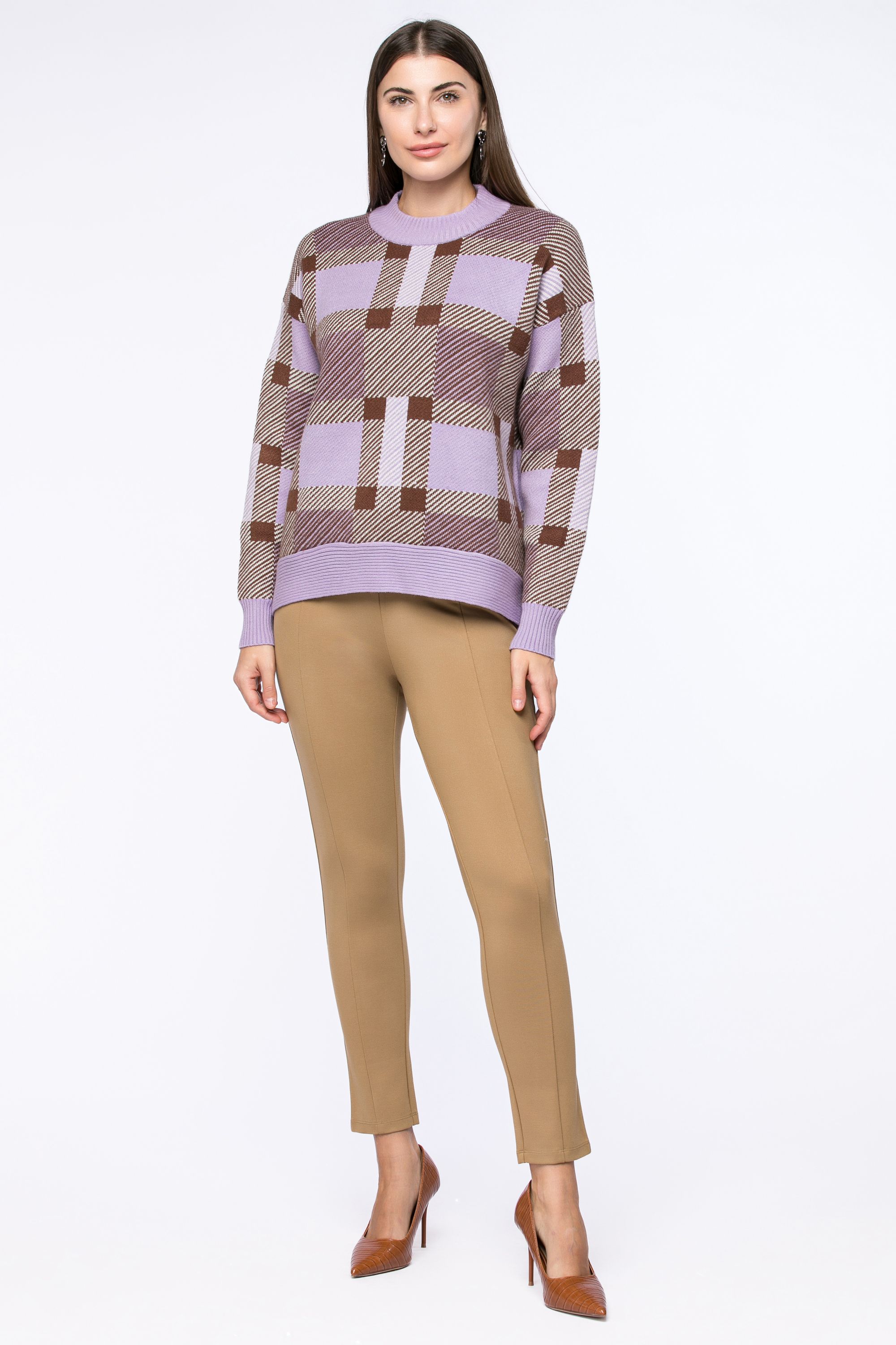 checkered knitted sweater