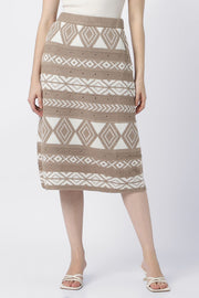 contrast colored knitted skirt