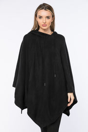 knitted poncho with hoodie