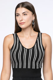 striped knitted cropped top