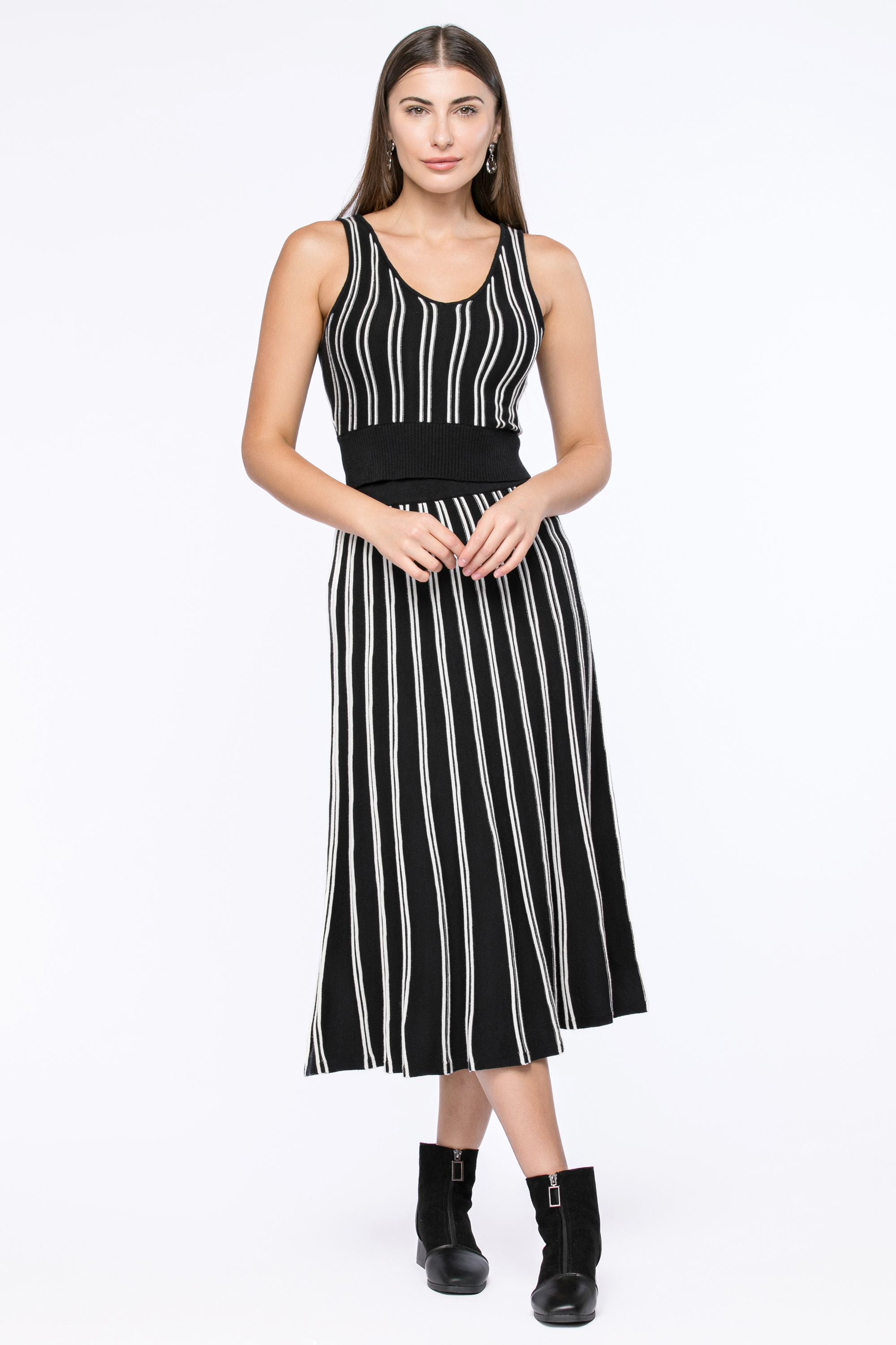 striped knitted cropped top