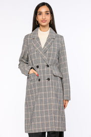 longline checkered winter coat