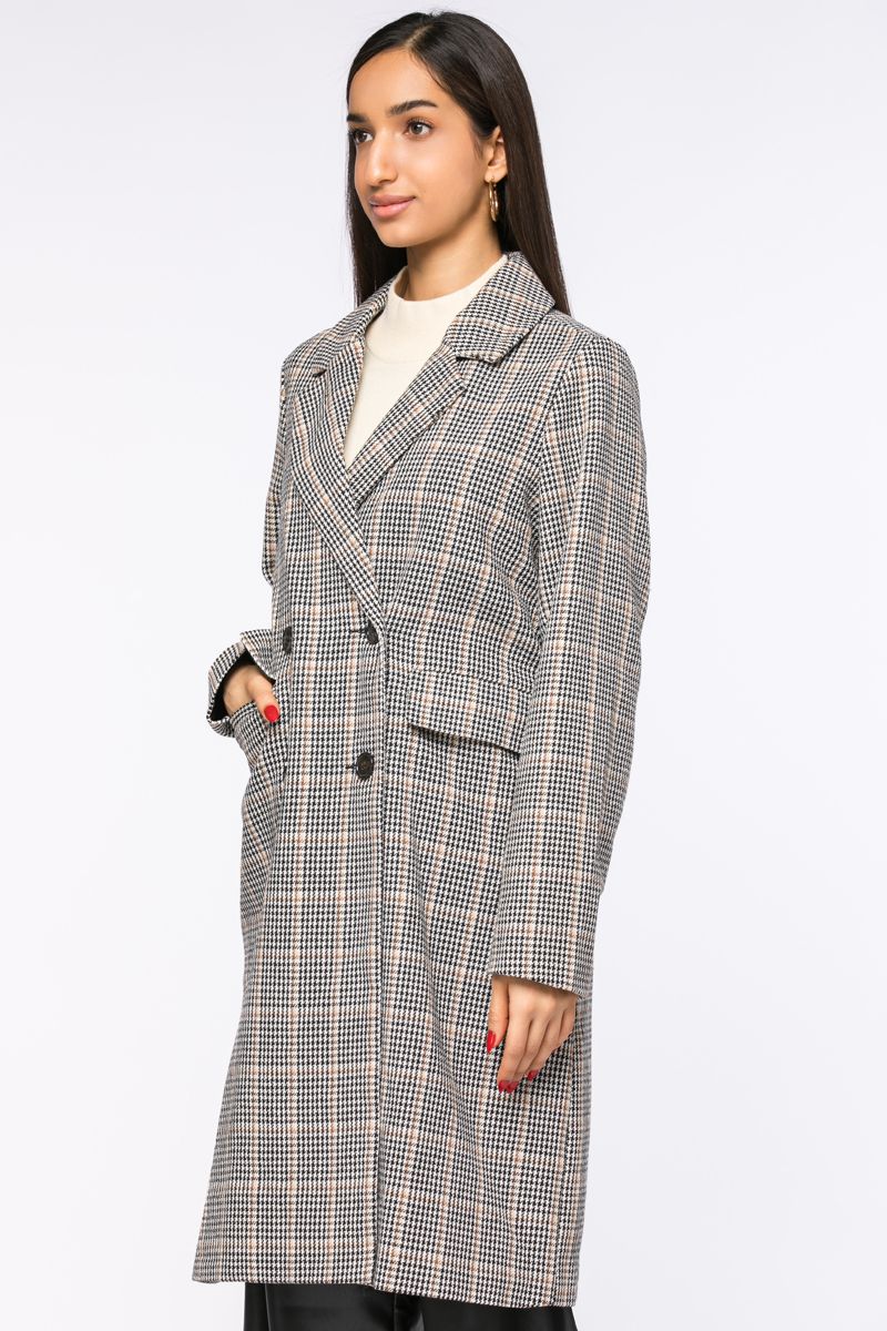longline checkered winter coat