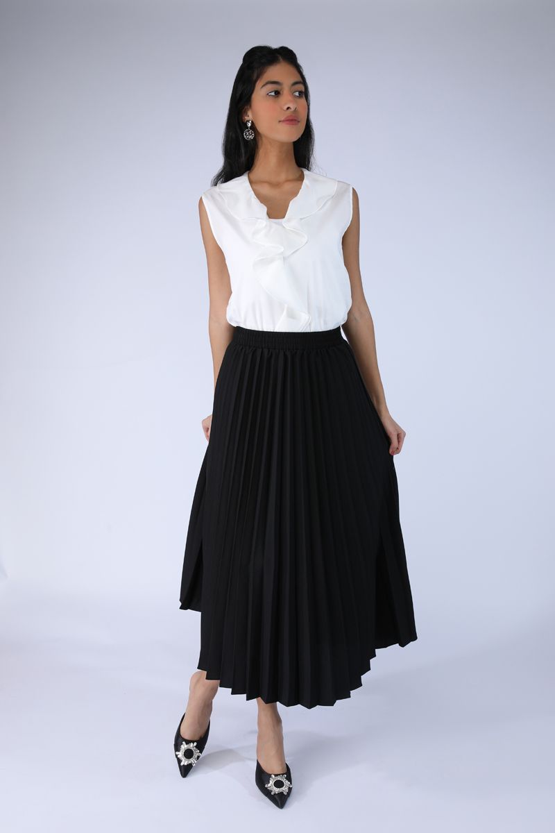 pleated women basic skirt
