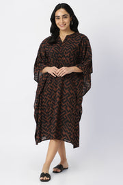 geometric printed kaftan style dress