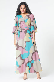 فستان ماكسي بطبعات