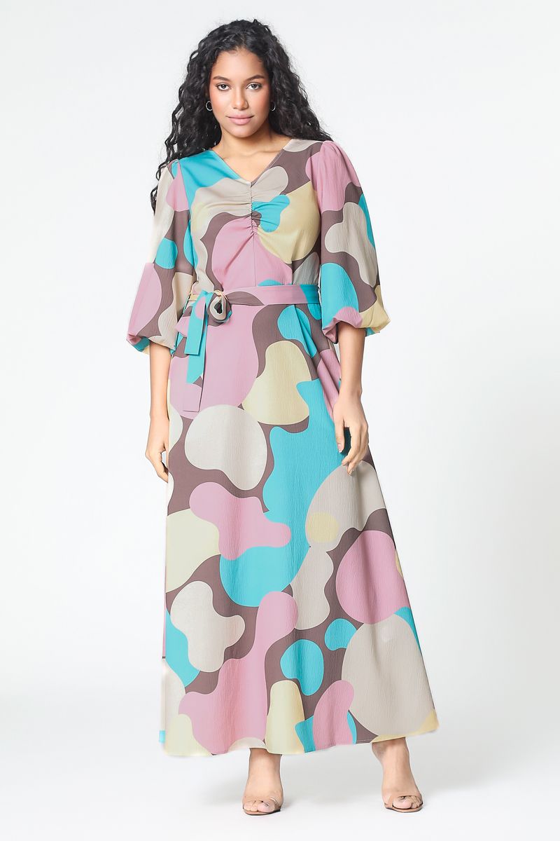 فستان ماكسي بطبعات