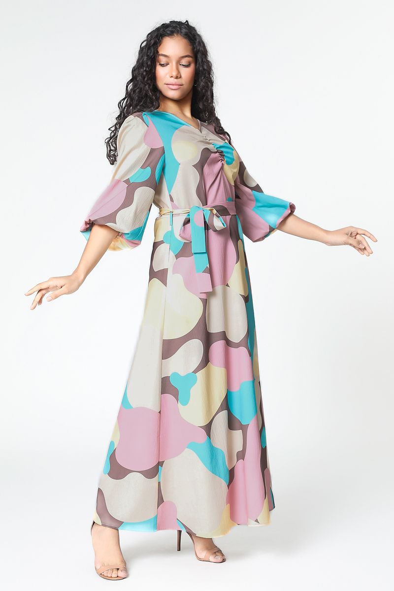 فستان ماكسي بطبعات