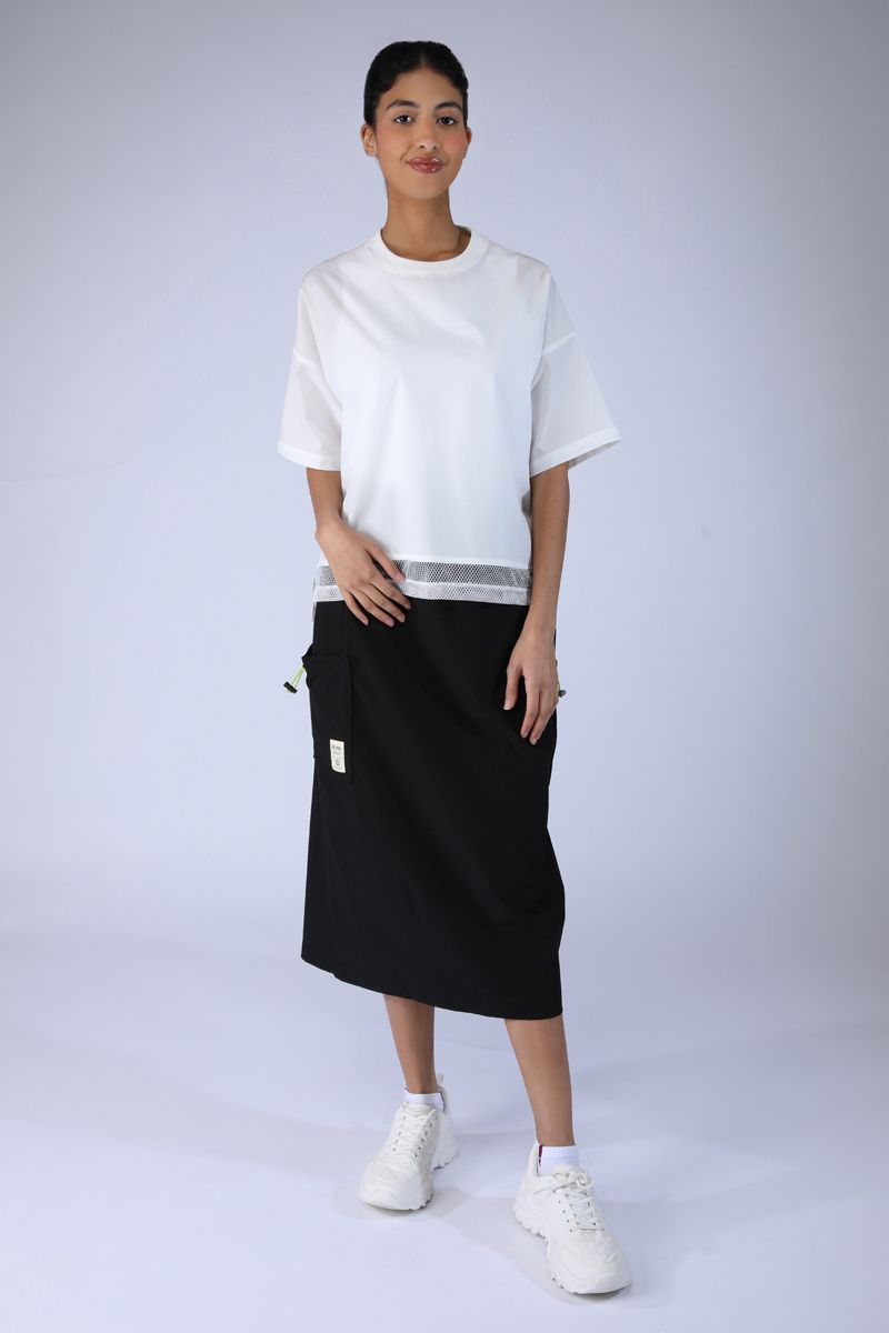 women t-shirt with mesh fabric