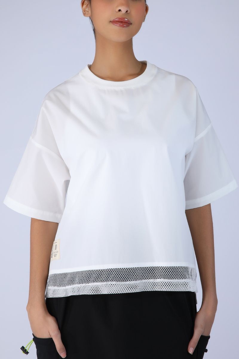 women t-shirt with mesh fabric