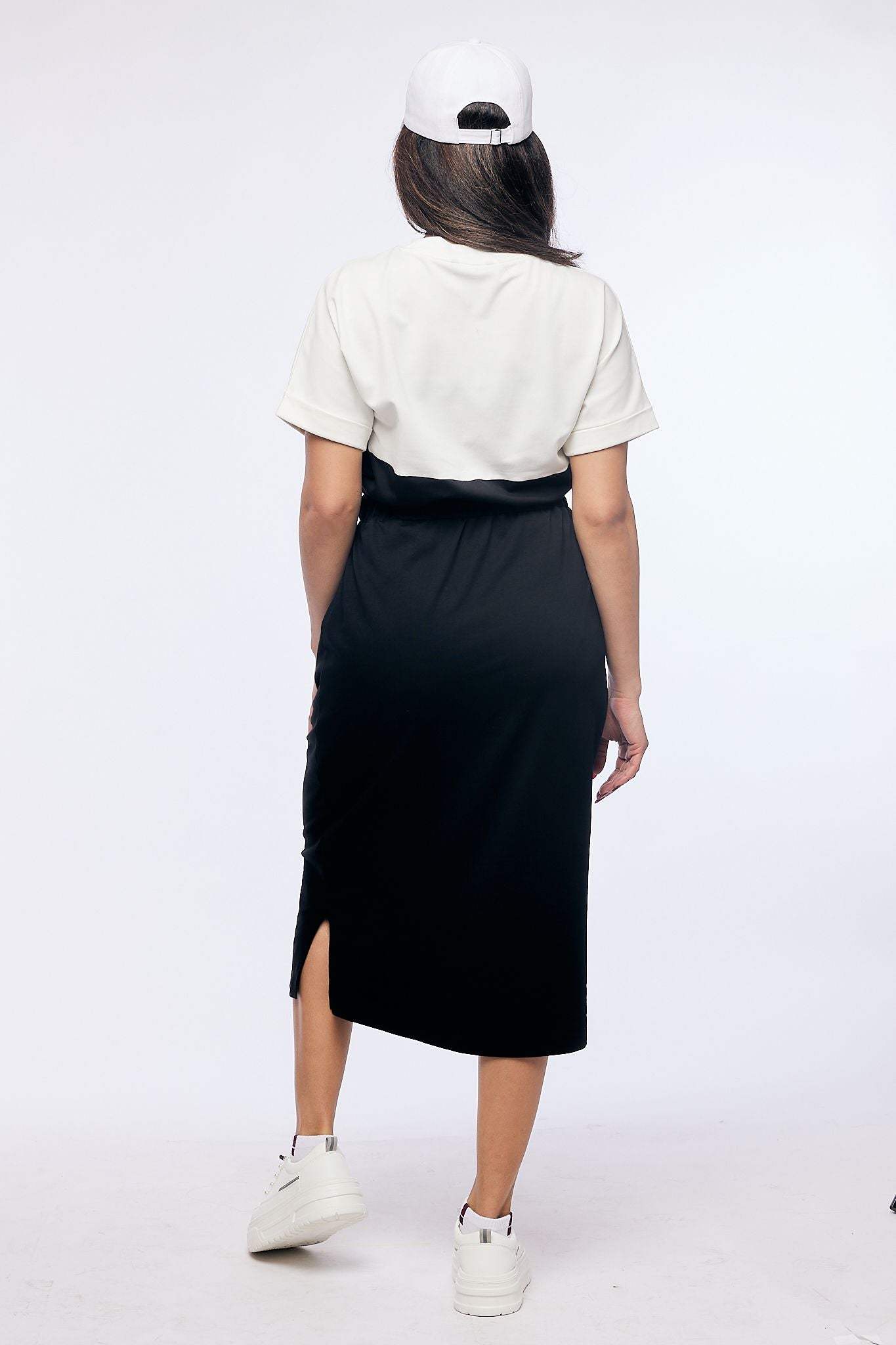 contrast colored dress