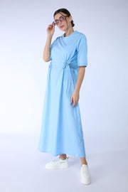 maxi dress with waist drawstrings